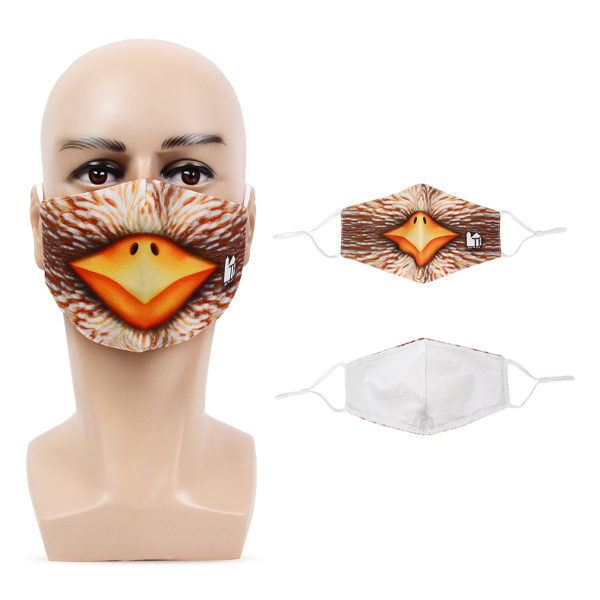 printed face masks with adjustable ear loop and filter pocket