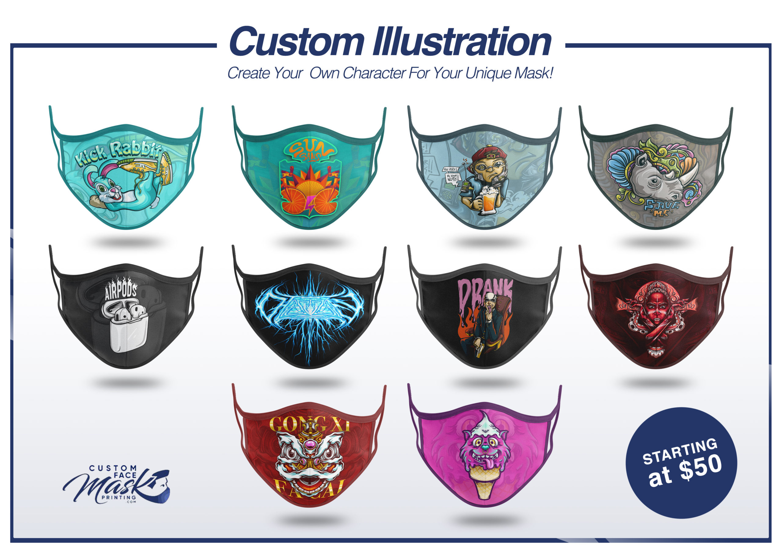  custom illustrations for mascot or logo 